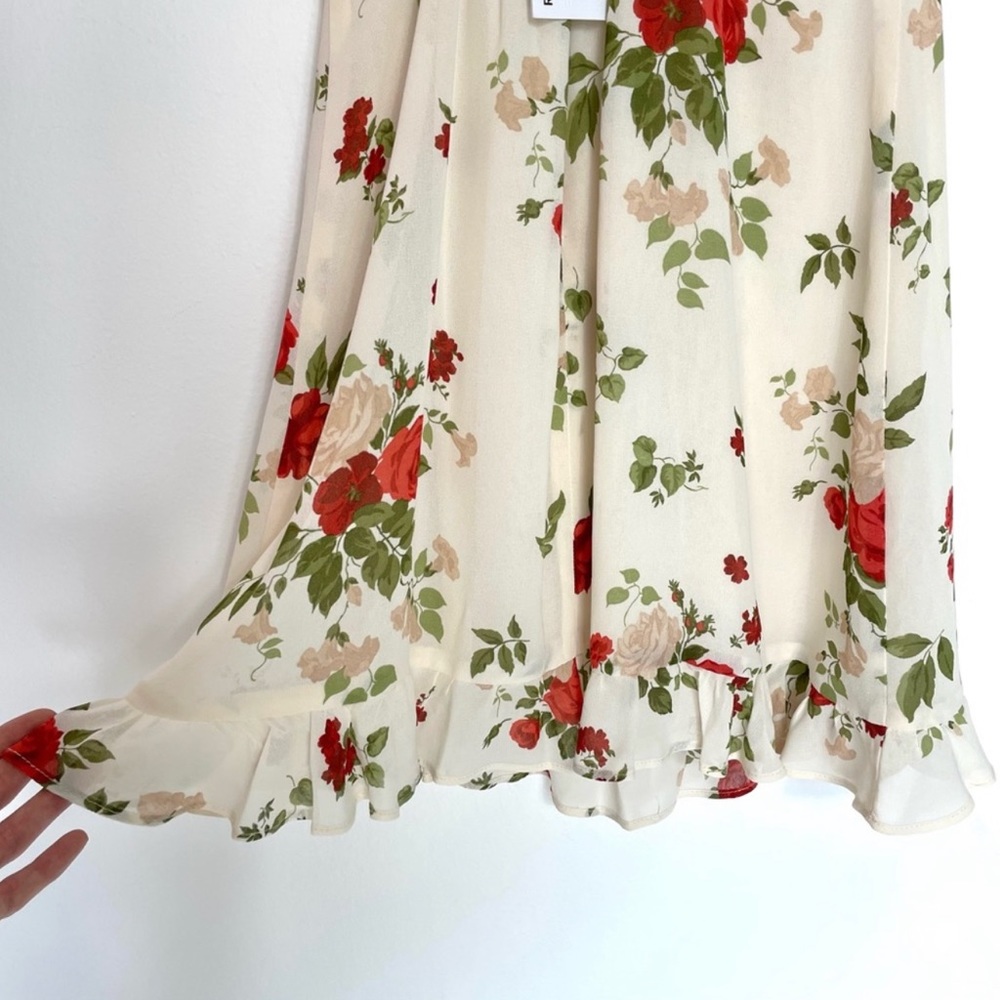 Reformation — Brand New — Ruffle Edge, Floral Dress - Picture 6 of 6